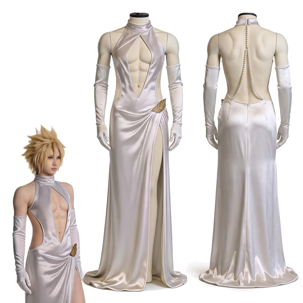 Anime Cosplay Outfits Female - FF7 Cloud Strife Cosplay Fantasy White