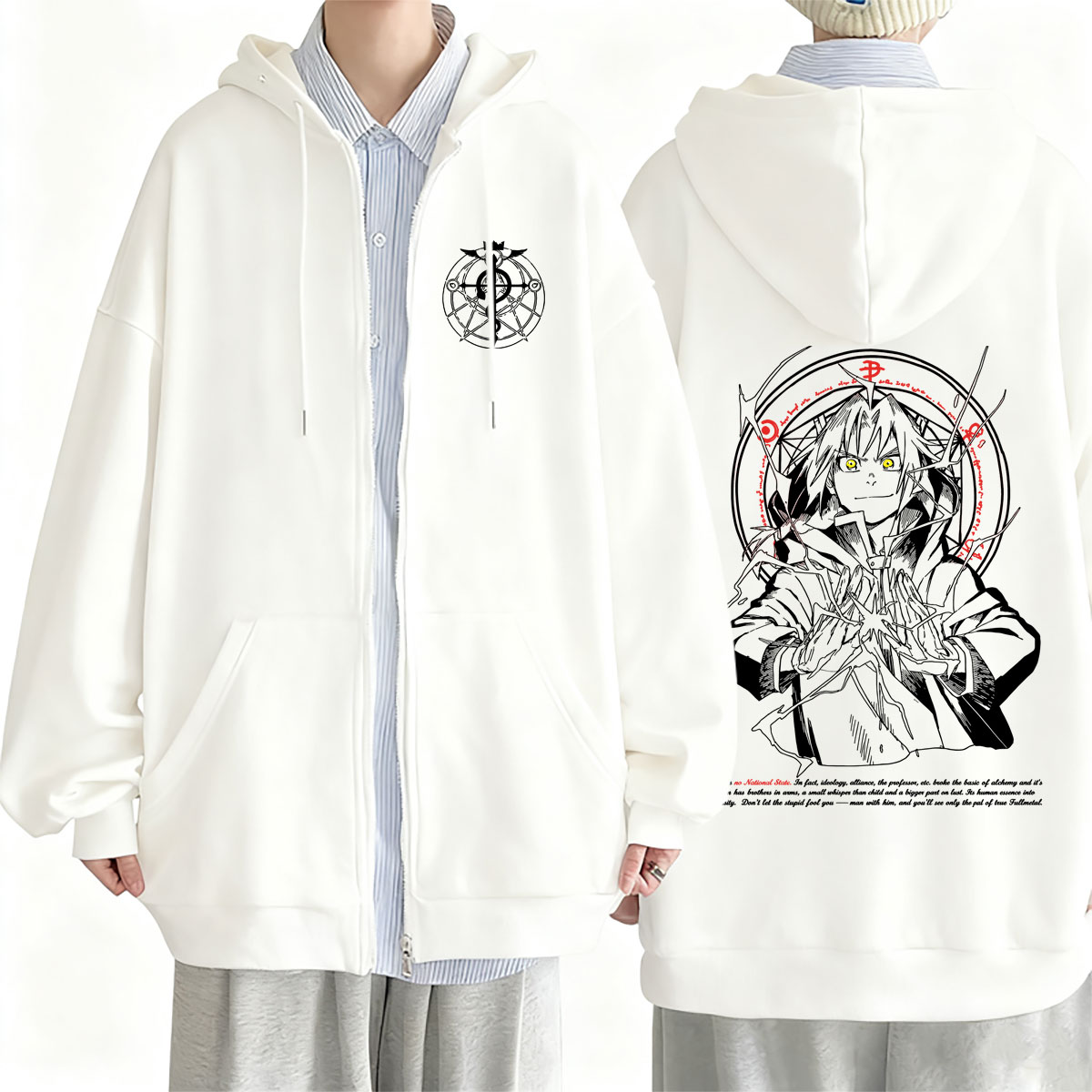 Fullmetal Alchemist Coat - Anime Fullmetal Alchemist Zipper Hoodie Manga