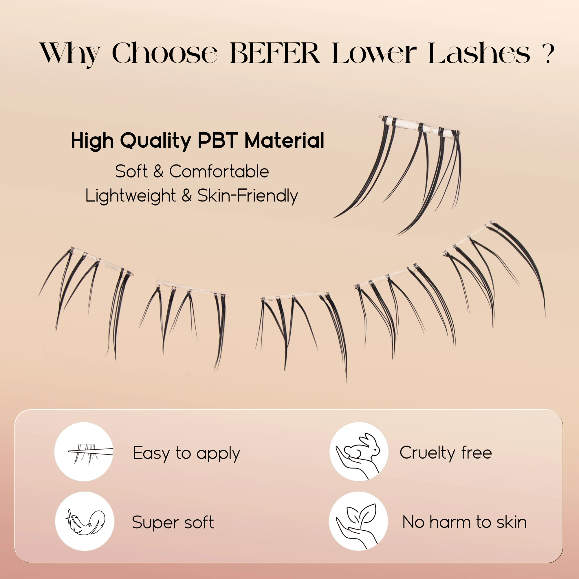 Befer No Glue Needed Lower Las - Anime Cosplay Lashes recension och pris