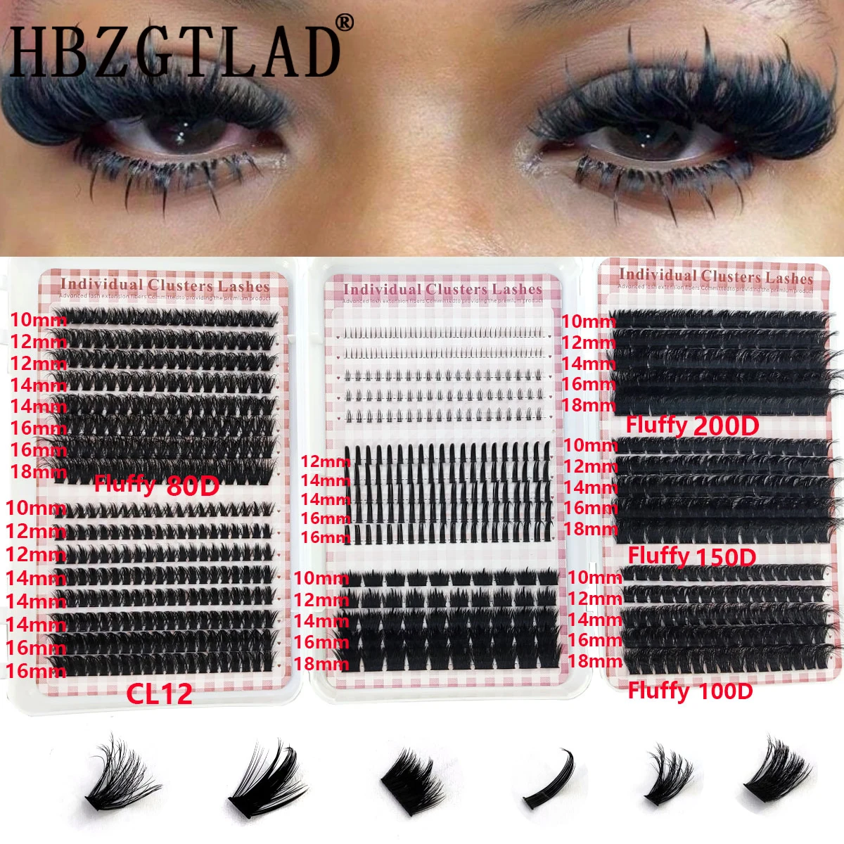 HBZGTLAD 200D-60D Bottom and P - Anime Cosplay Lashes recension och pris