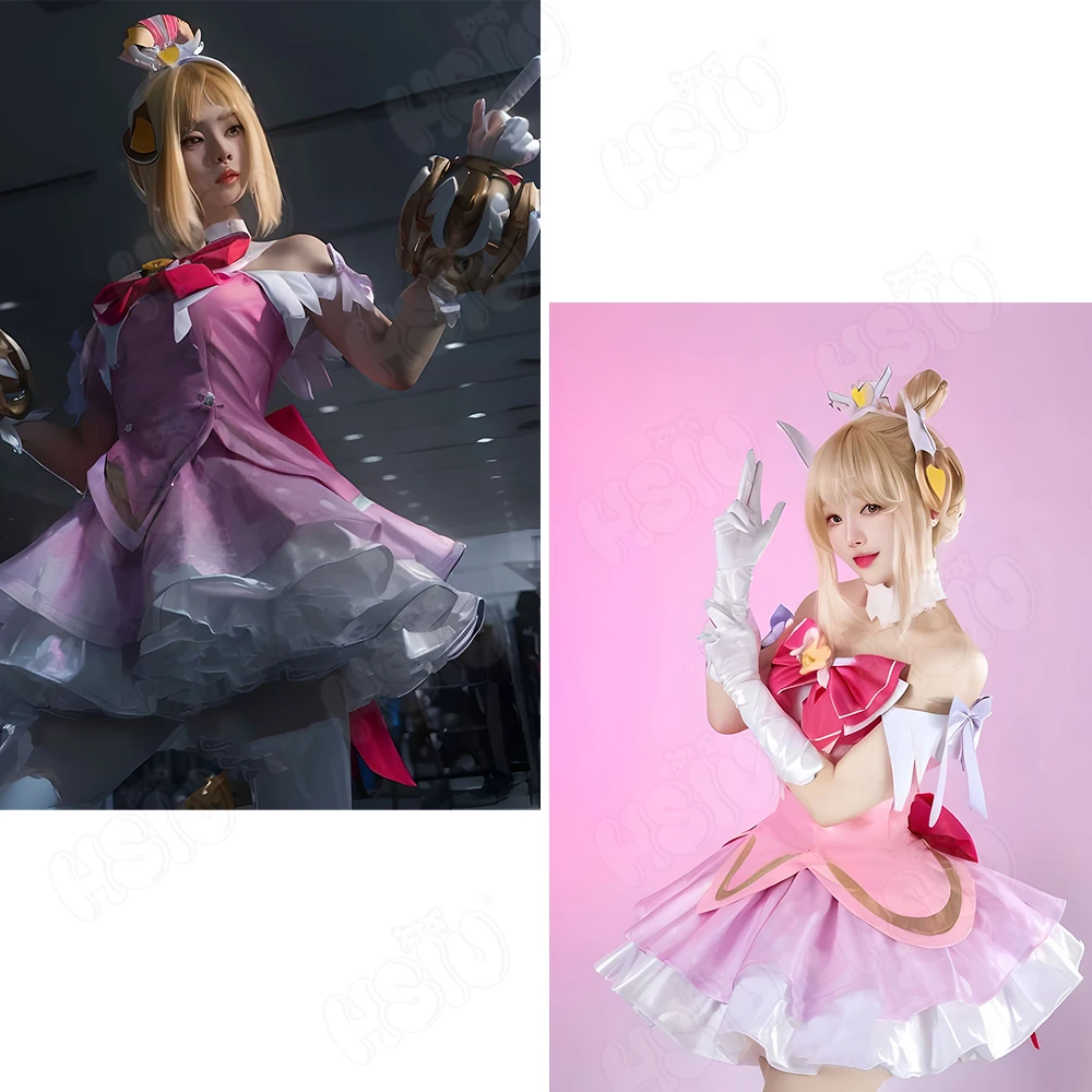 Juno Cosplay Costume Wig HSIU  - Anime Cosplay Pink recension och pris